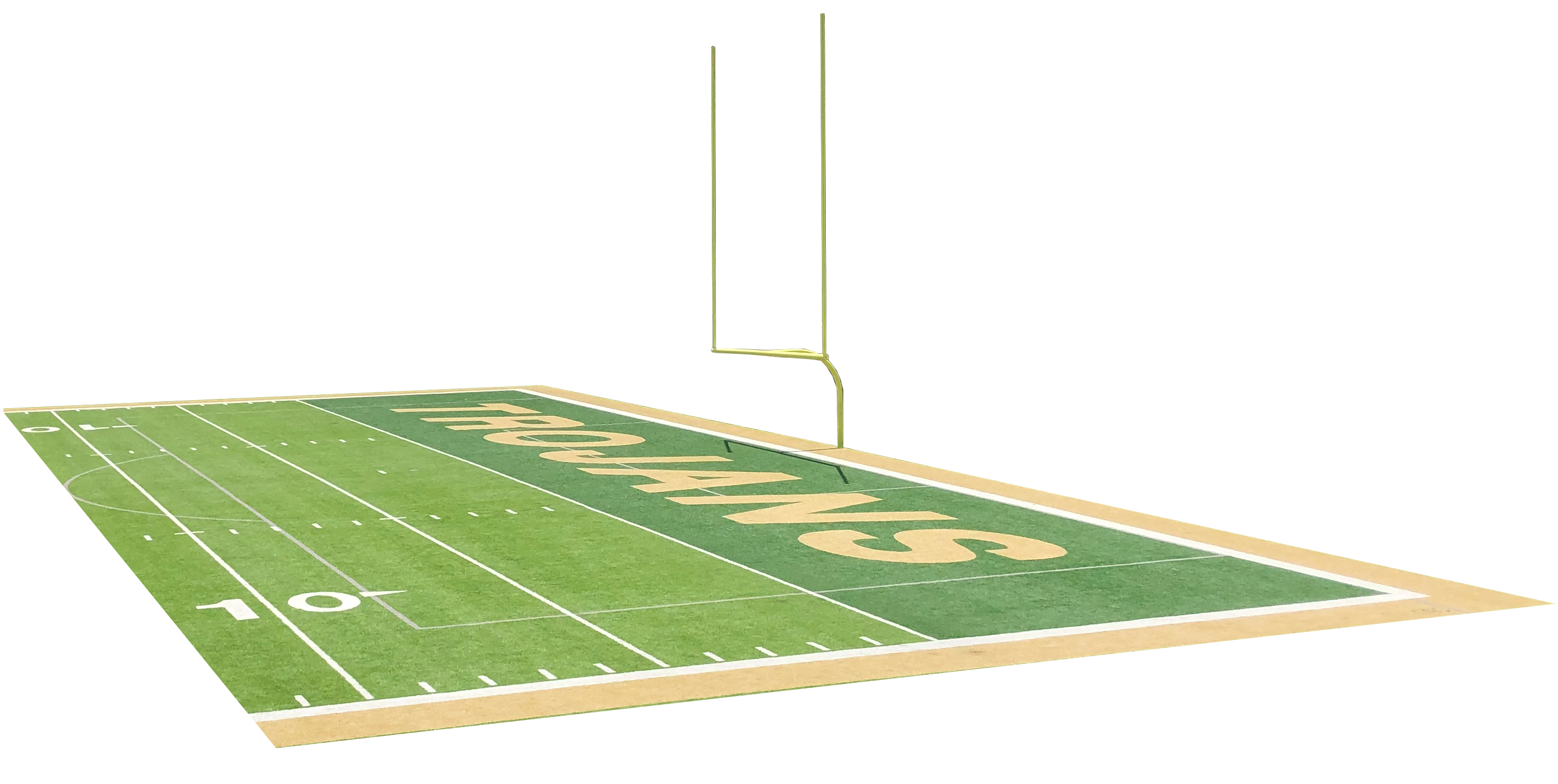 Picture of the endzone of a football field